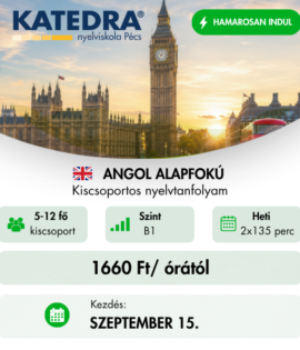 Angol ALAPFOKÚ kiscsoportos nyelvtanfolyam - 60 óra